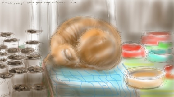 Arthur Cat on guard duty