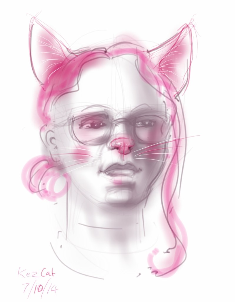 Kez as a pink cat