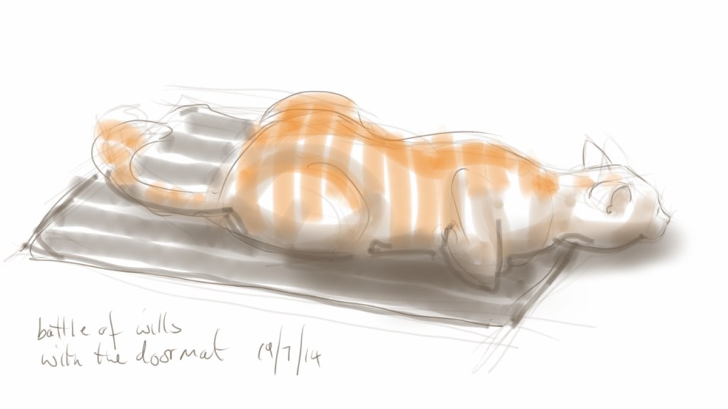 Battle of wills with the doormat