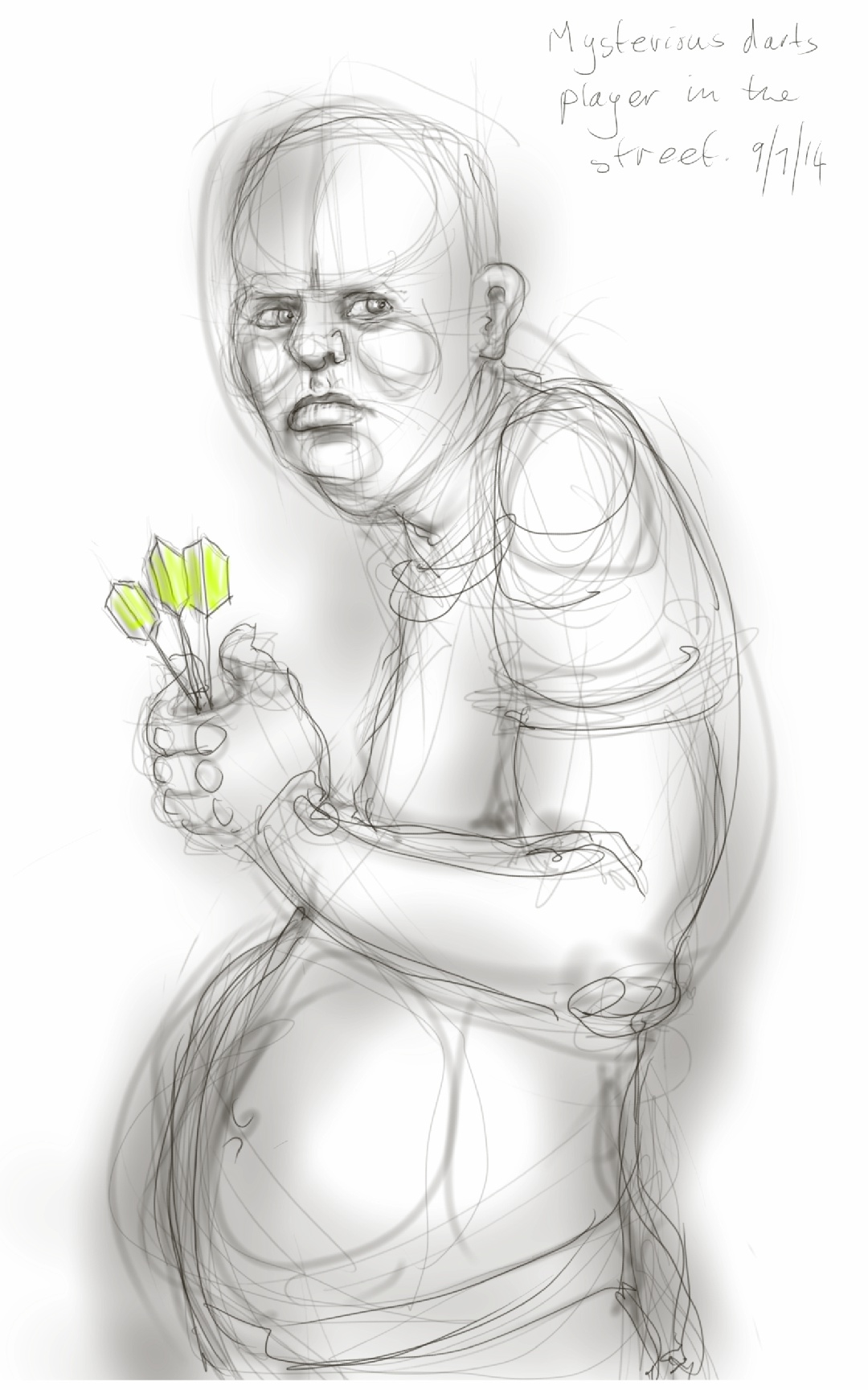 mysterious darts player