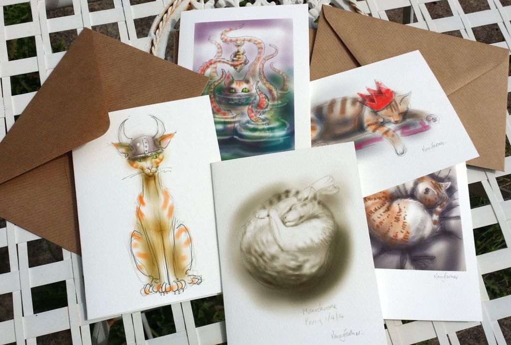 selection of Cat-of-the-Day greetings cards