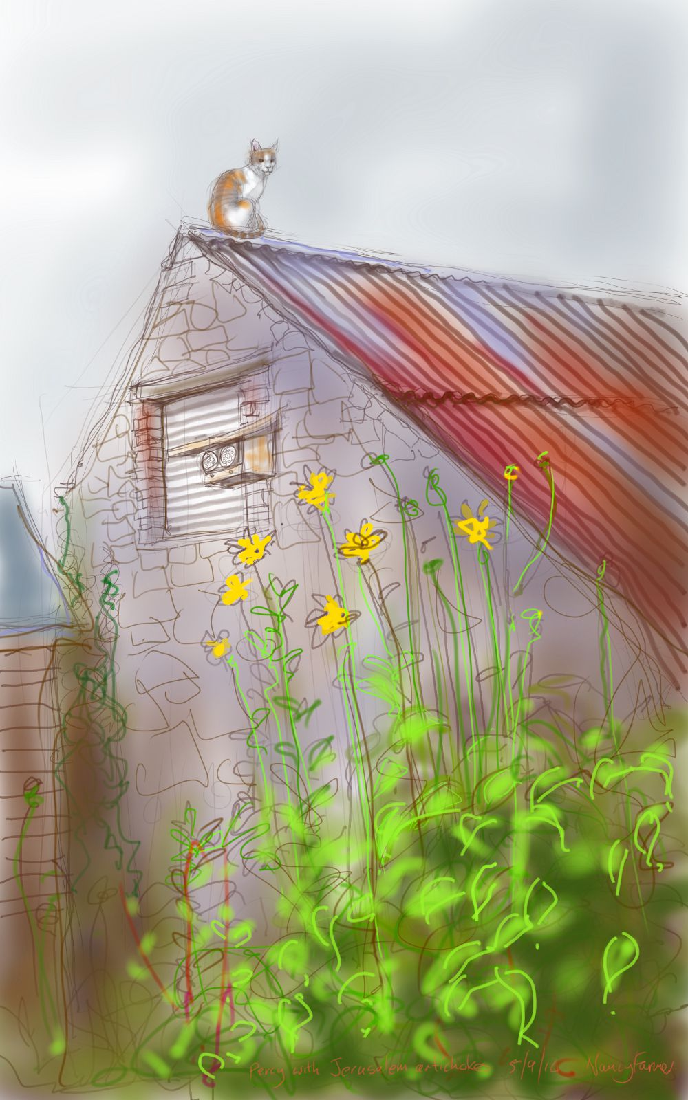 Percy Cat and Jerusalem Artichokes 3