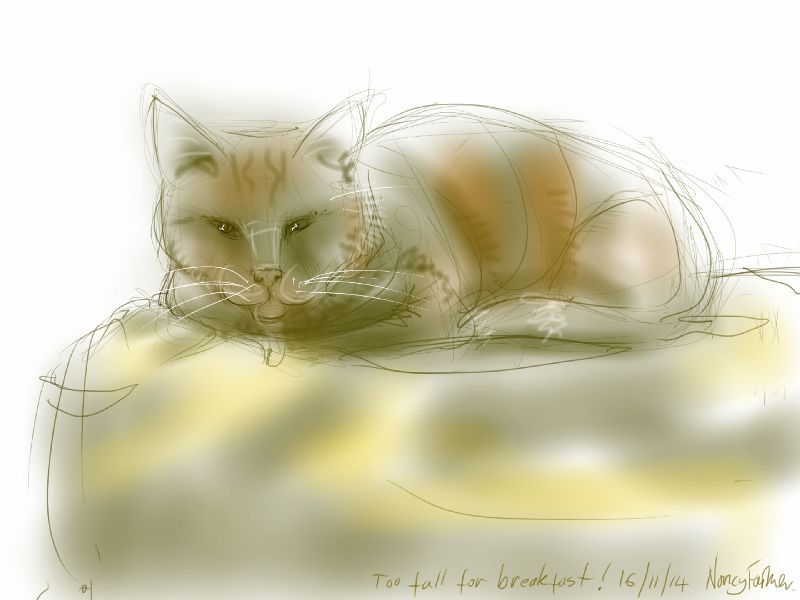 Arthur, too full for breakfast