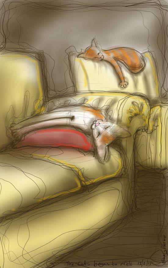 The cats were beginning to melt