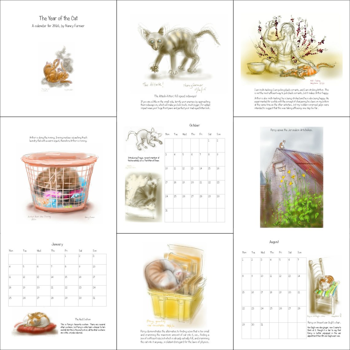 The Year of the Cat - a calendar for 2016 by Nancy Farmer