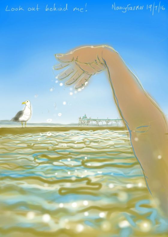 Backstroke in Clevedon Marine Lake