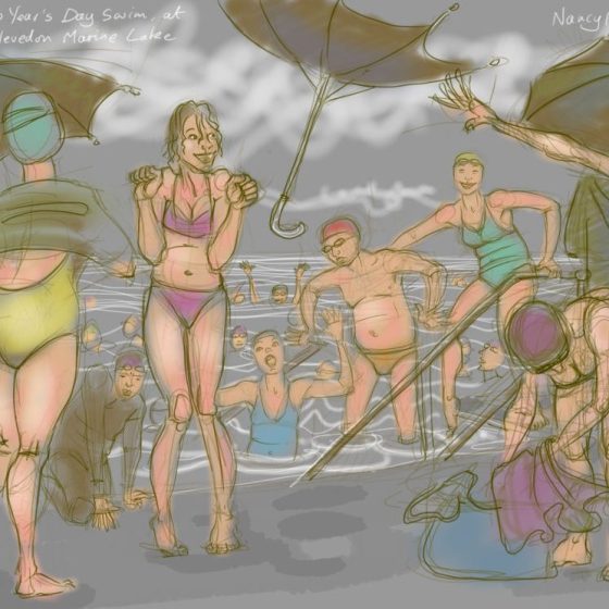 New Year's Day at Clevedon Marine Lake