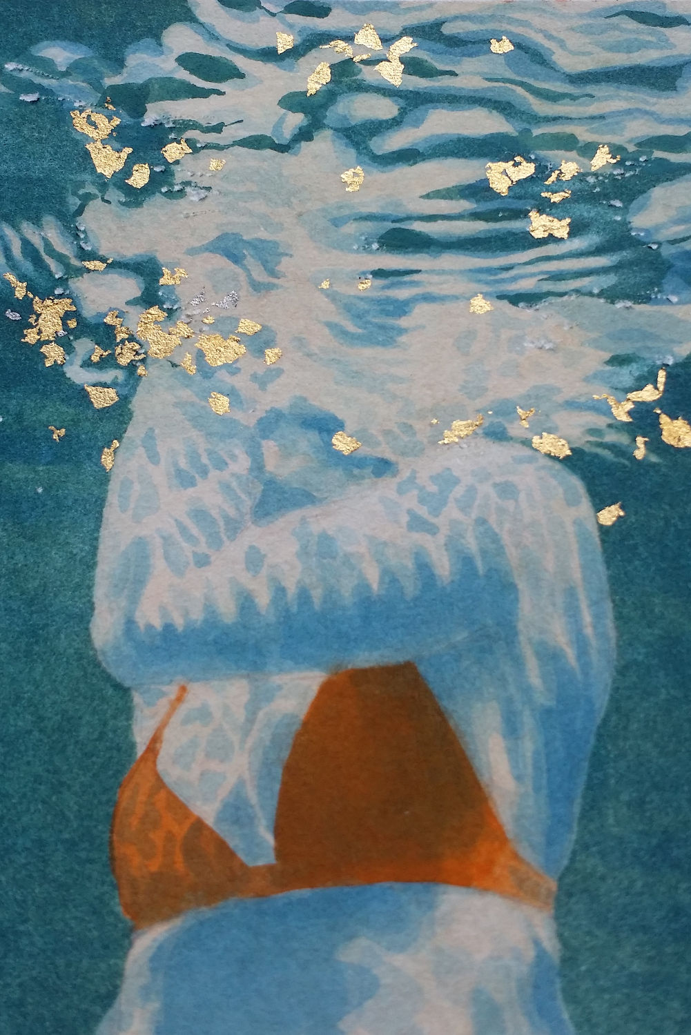 Close-up by camera (not scanner). The scanner shows up the detail of the paint very well, but not the gold leaf