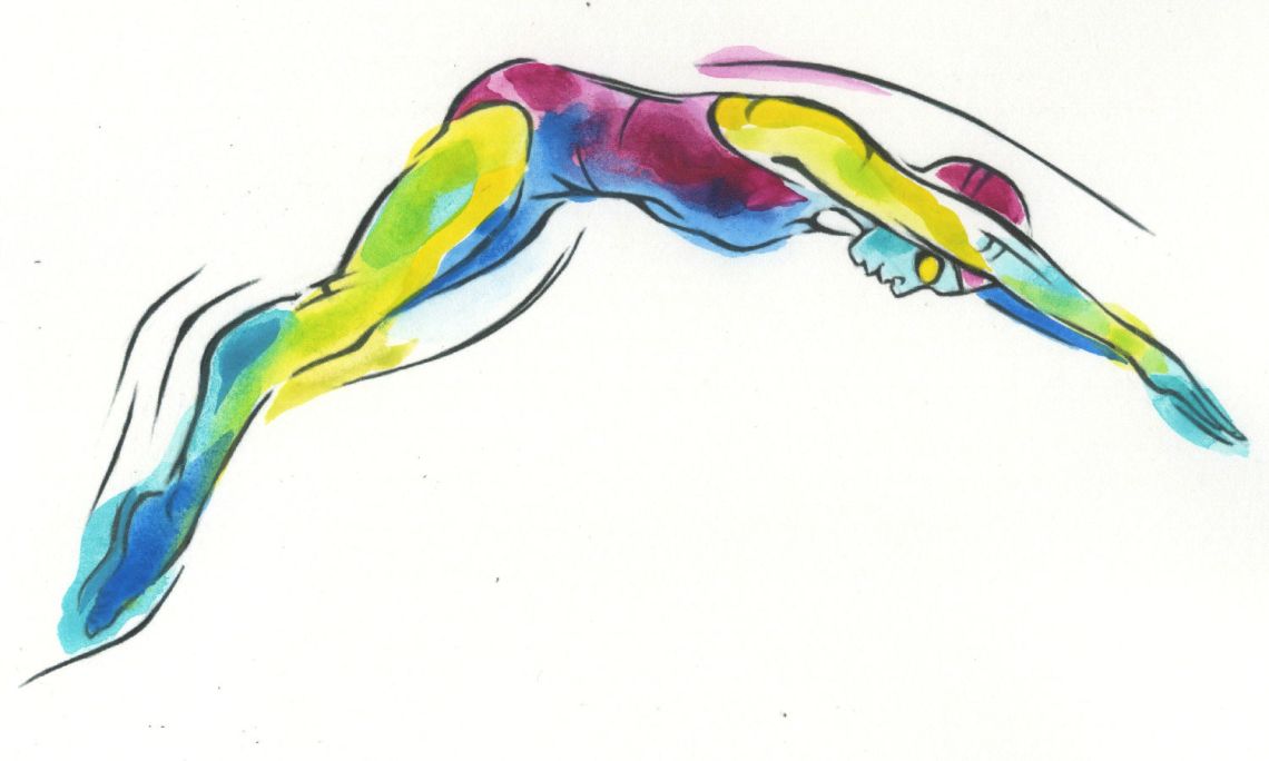Coloured swimmer