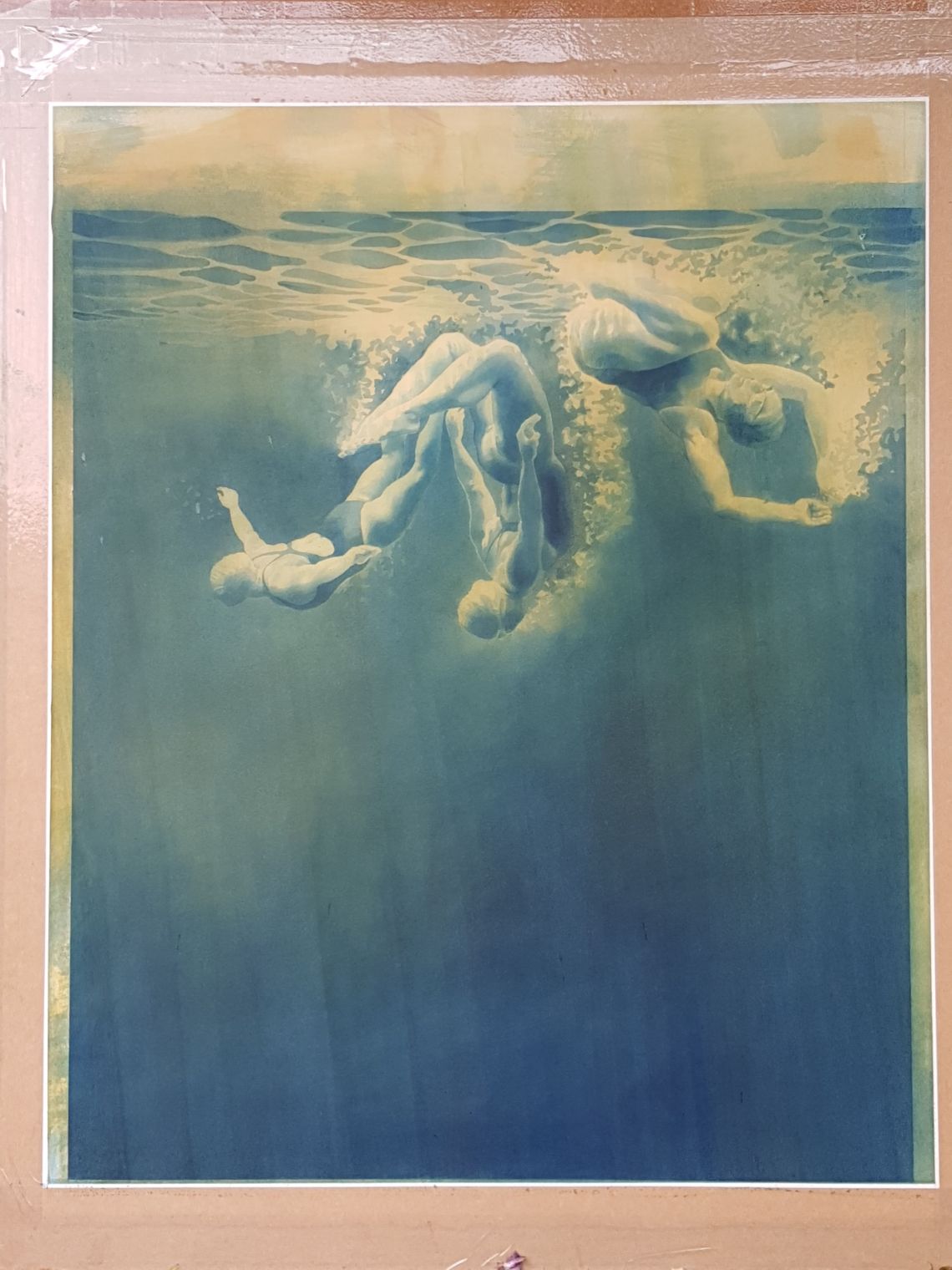 Lots of thin layers of very translucent yellow with a hint of red/magenta