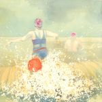 Row Clarke, getting into the sea at Clevedon