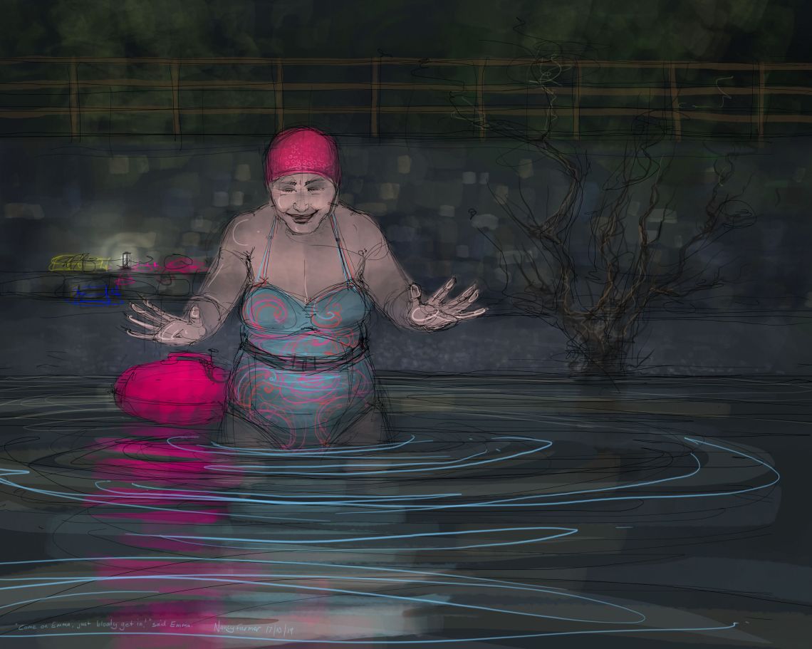 Emma's first swim in Derwentwater