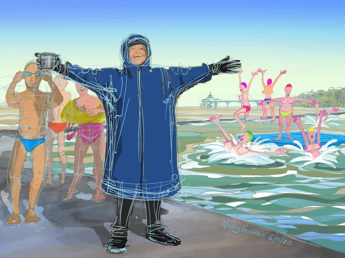 "Staying Sane" - digital drawing by Nancy Farmer