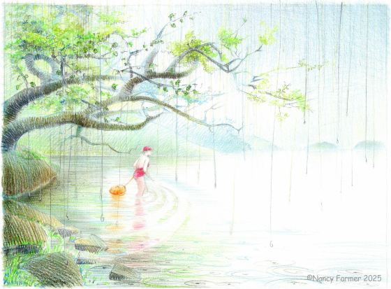 "The Master Faffer" - drawing by Nancy Farmer