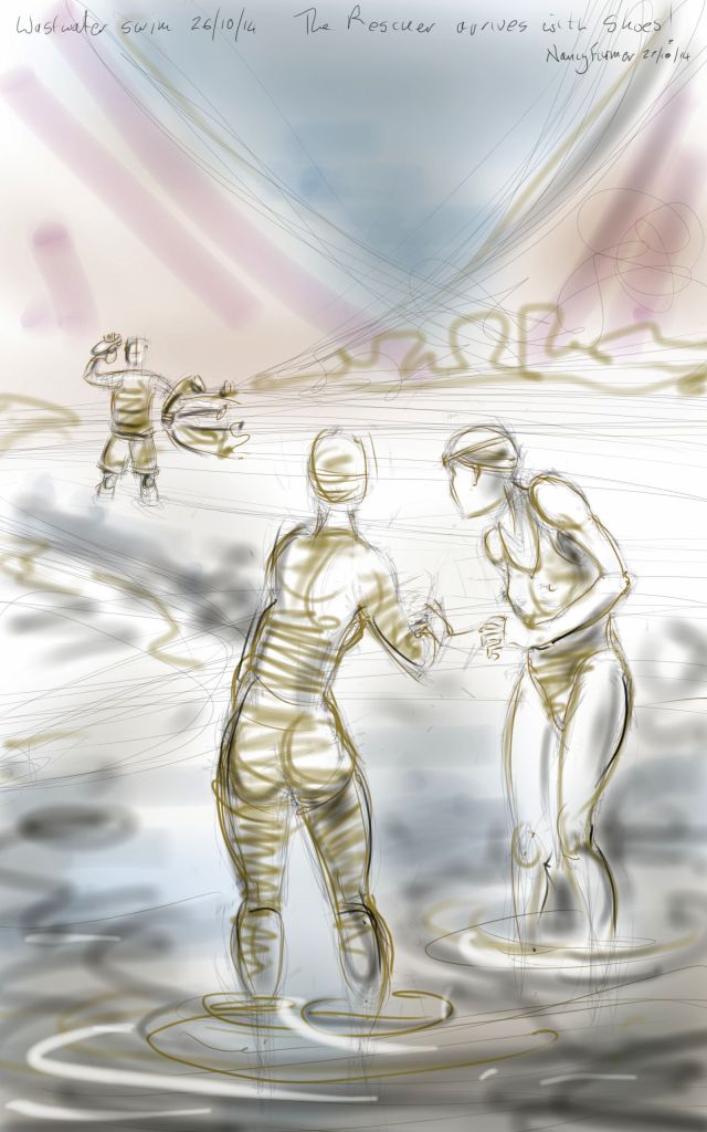 The Rescue at Wastwater - digital drawing by Nancy Farmer, 2014